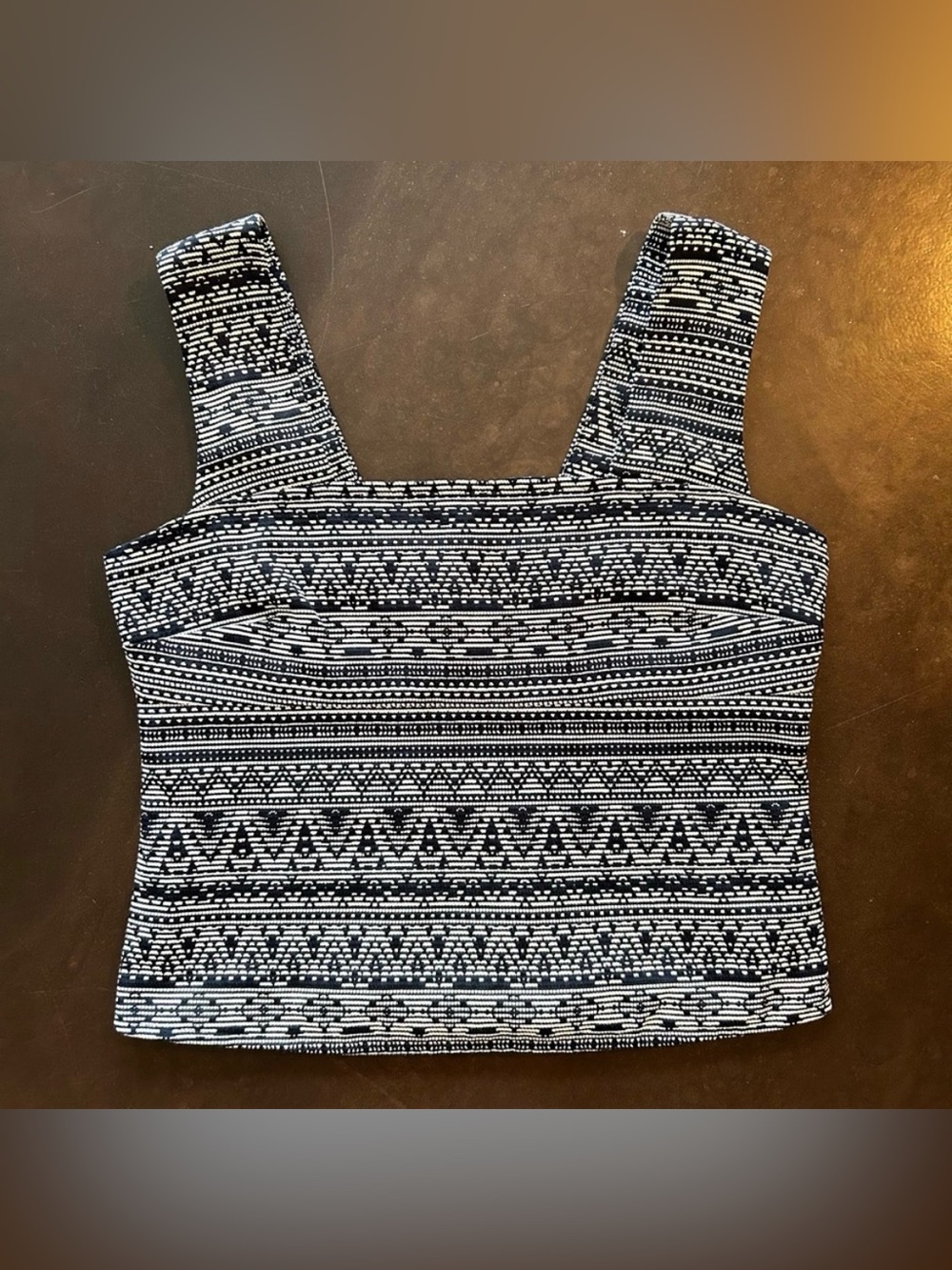 Periphery- medium aztek print cropped top made in Canada